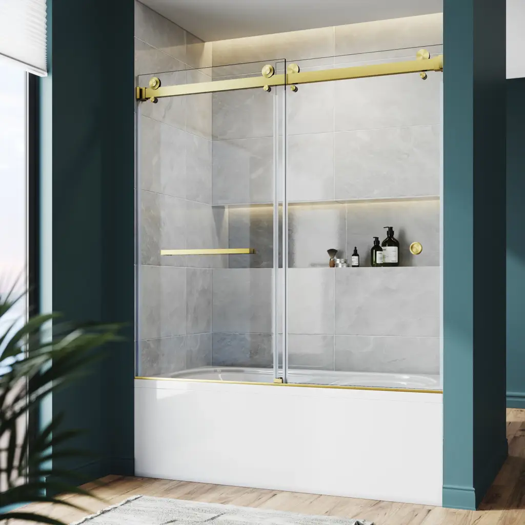 Bathtub sliding shower door