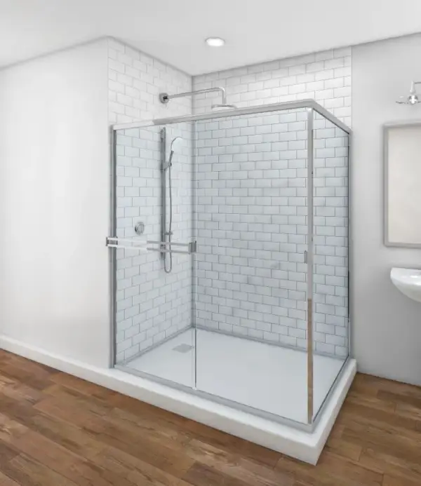 Classic Sliding Shower Doors – Chrome Hardware - Image 3