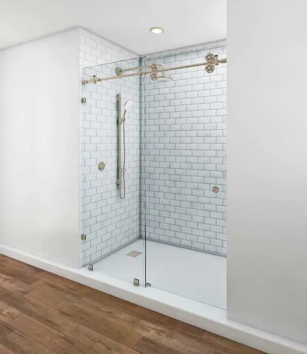 Empire Sliding Shower Doors – Brushed Nickel Hardware - Image 2