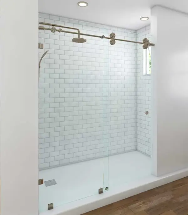 EMPIRE Sliding Shower Door – Champagne Bronze Hardware - Image 5