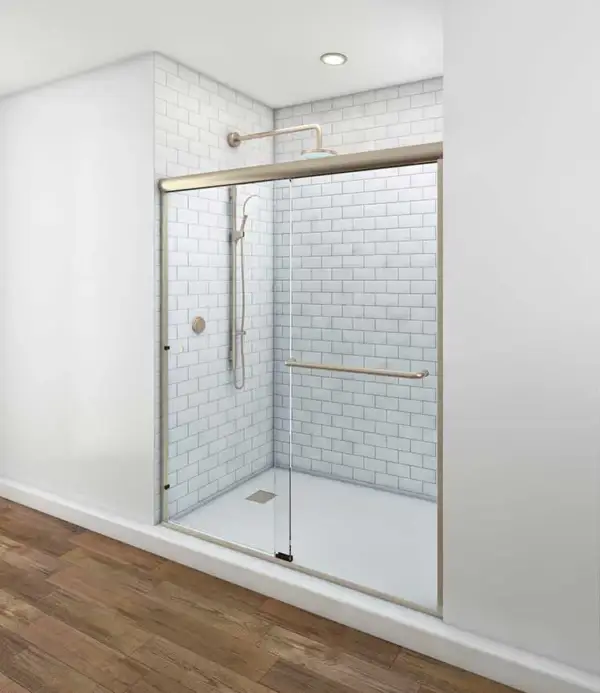 Euro Sliding Shower Doors – Brushed Nickel Hardware - Image 4