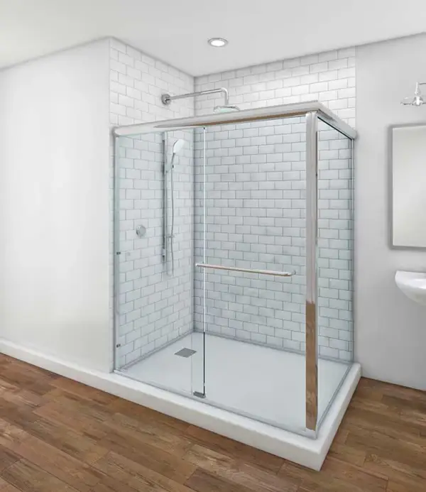 Euro Sliding Shower Doors – Chrome Hardware