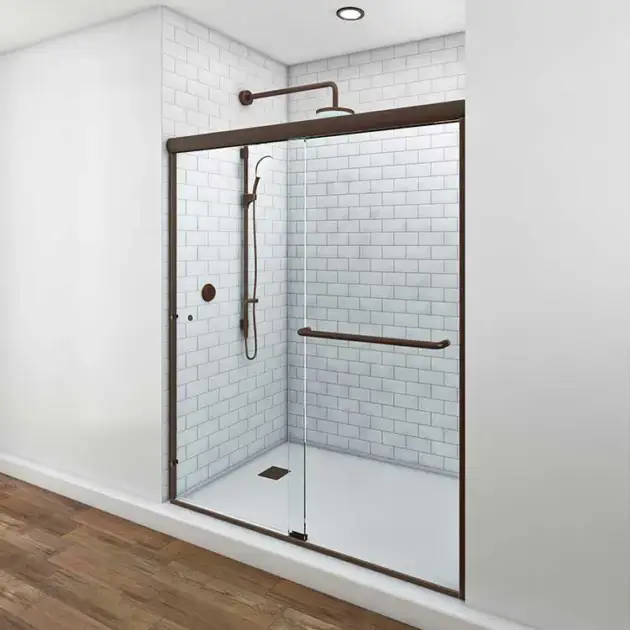Euro Sliding Shower Doors – Oil Rubbed Bronze Hardware