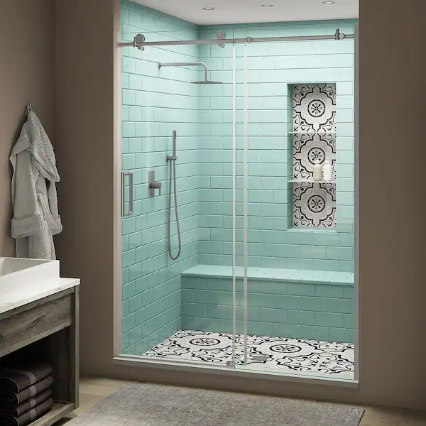Frameless sliding shower door
