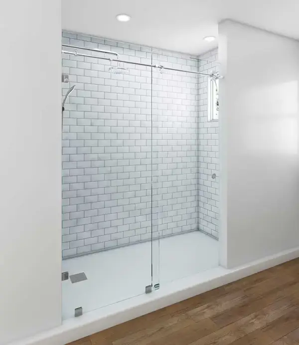 Skyline Sliding Shower Door – Polished Stainless Hardware - Image 4