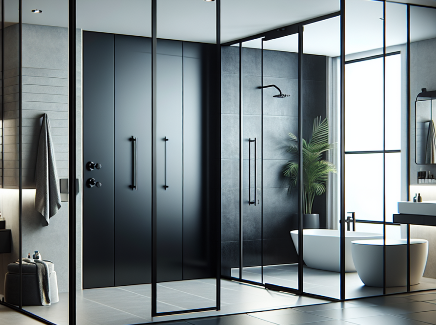 A modern, contemporary matte black sliding shower door standing as an emblem of the rising trend.