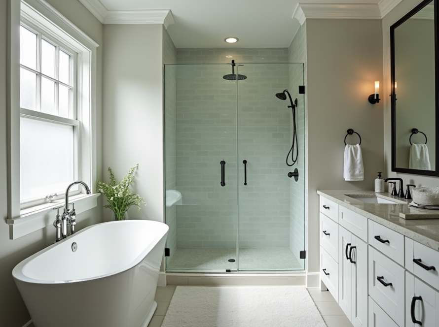 Professional frameless shower door installation near Somerville MA