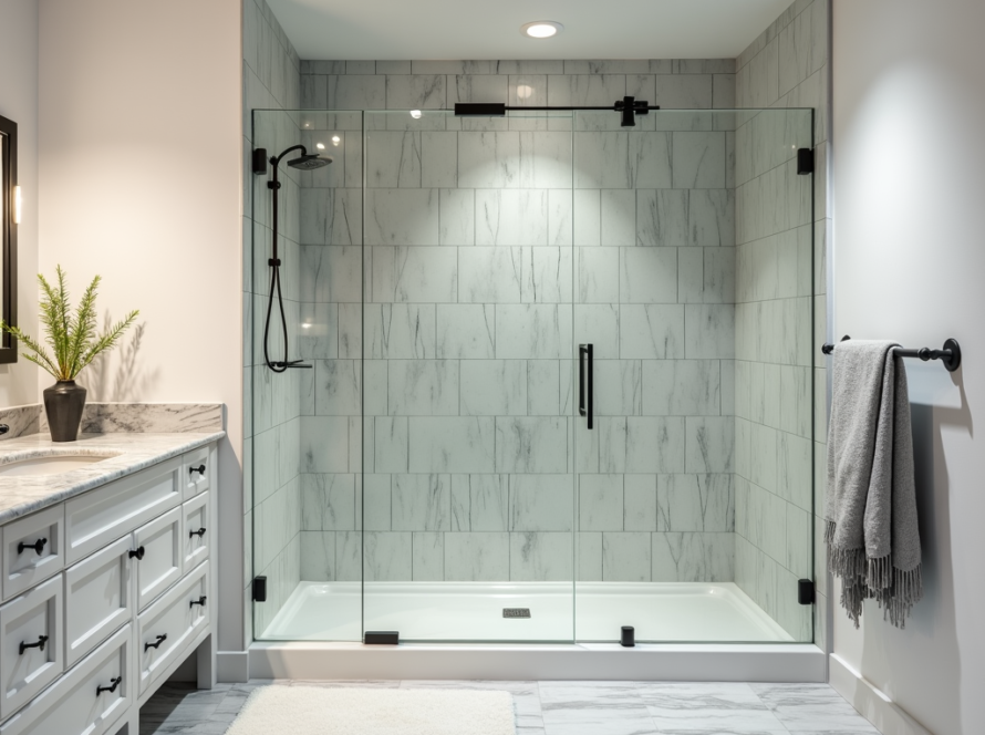 Professional frameless shower door installation near Weymouth MA