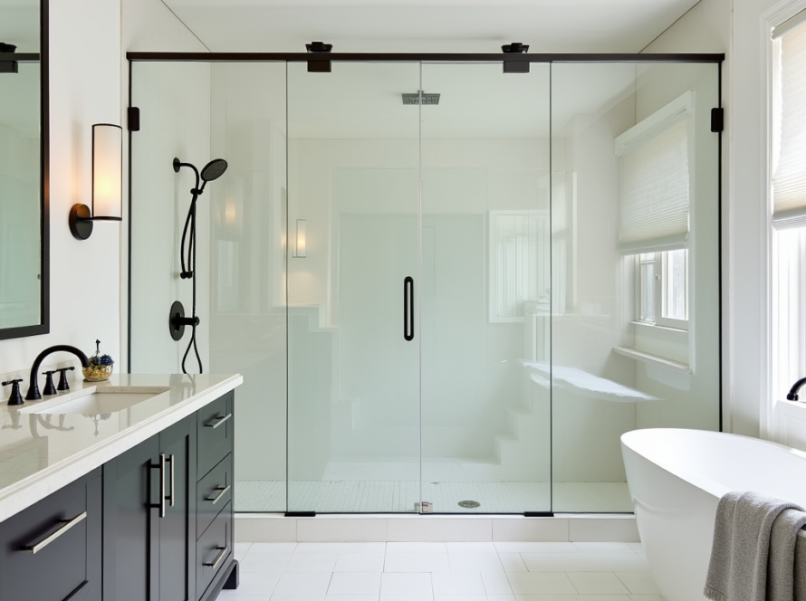 Professional glass shower door installation near Medford MA