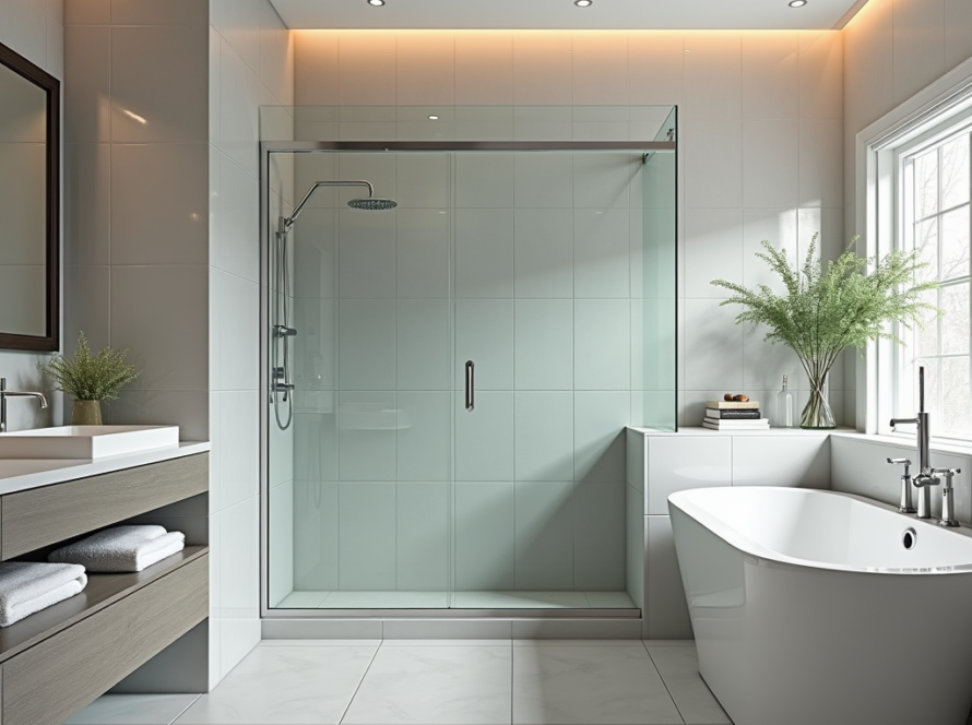 Professional sliding glass shower door installation in Needham MA