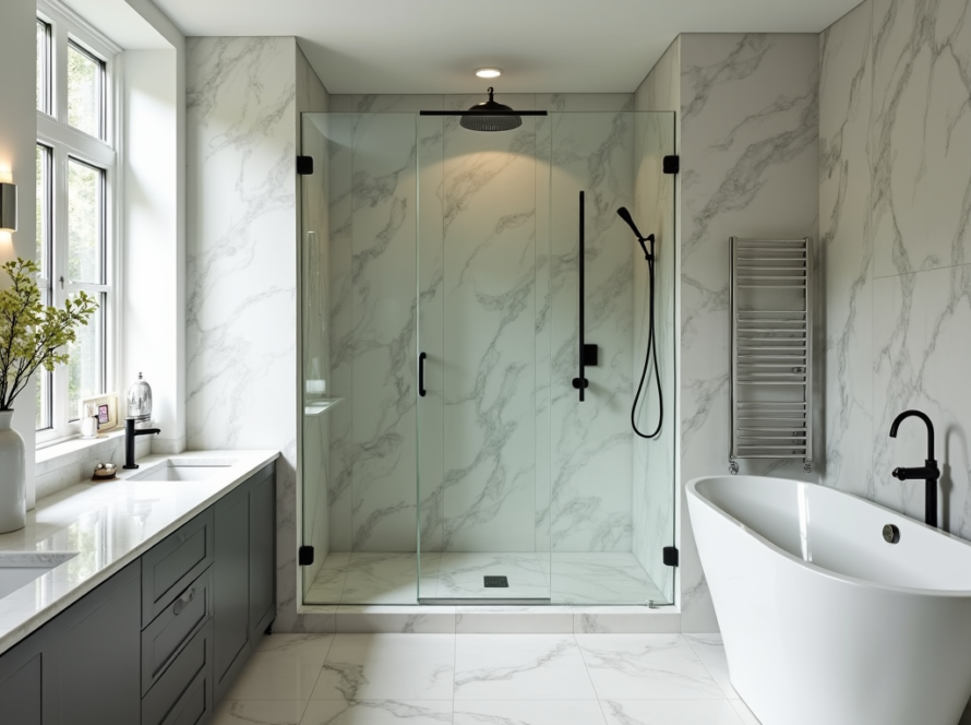 Professional shower glass door installation near Brookline MA