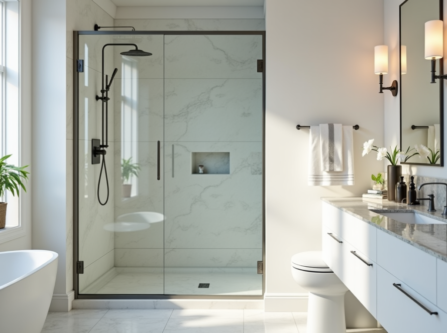 Professional shower glass door installation near Canton MA