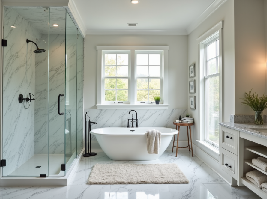 Professional shower glass doors installation near Westwood MA