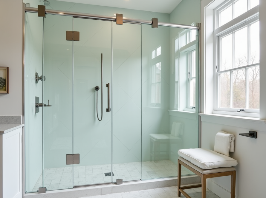 Professional sliding shower door installation near Dedham MA