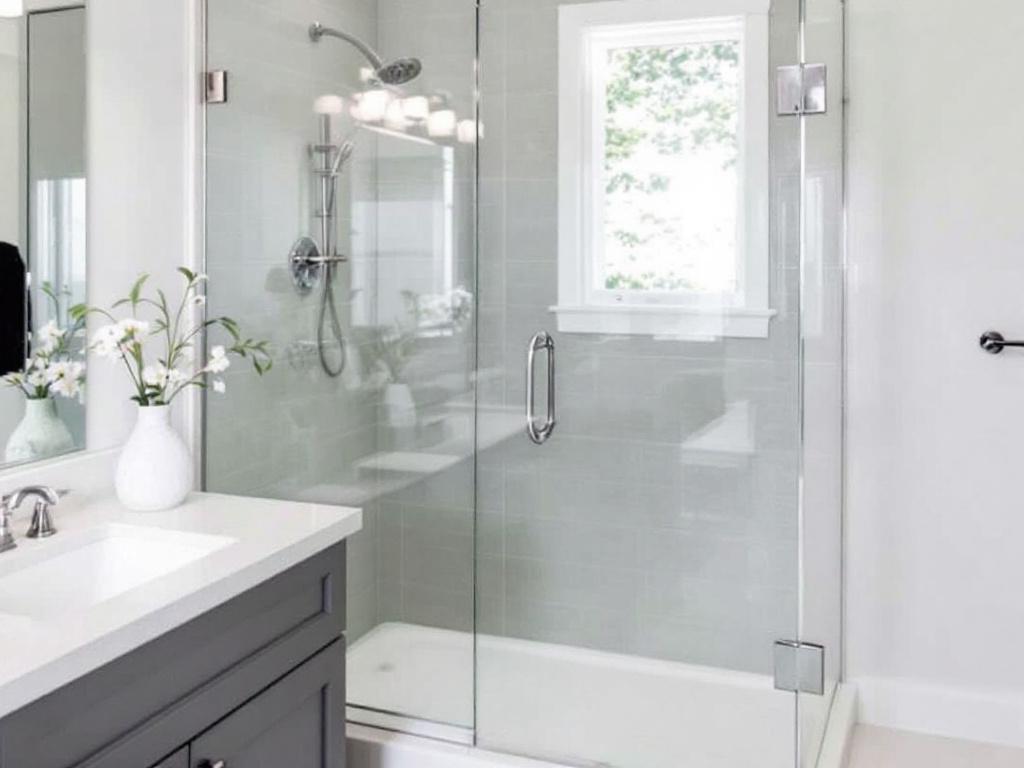 Skilled tradesman installing a modern-designed shower door in Sudbury, MA, signaling a revolution in contemporary bathroom aesthetics. 