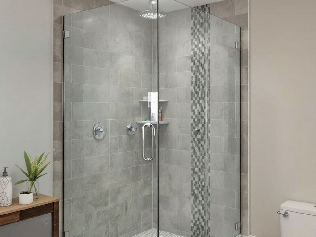 Image of a step by step guide for installing pre-purchased modern and contemporary shower doors.