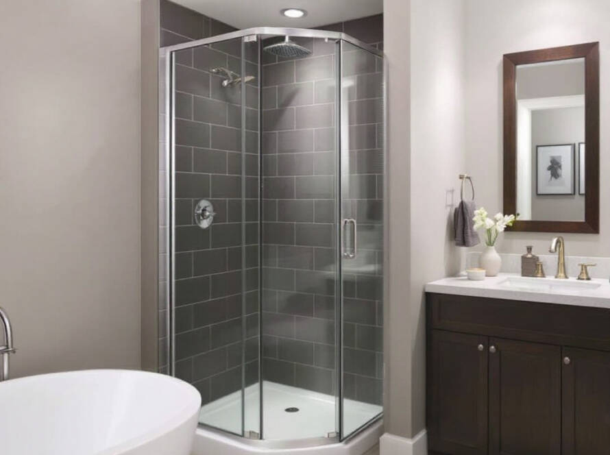 Exceptional shower door installation services in Boston showcasing a blend of modern and contemporary designs.