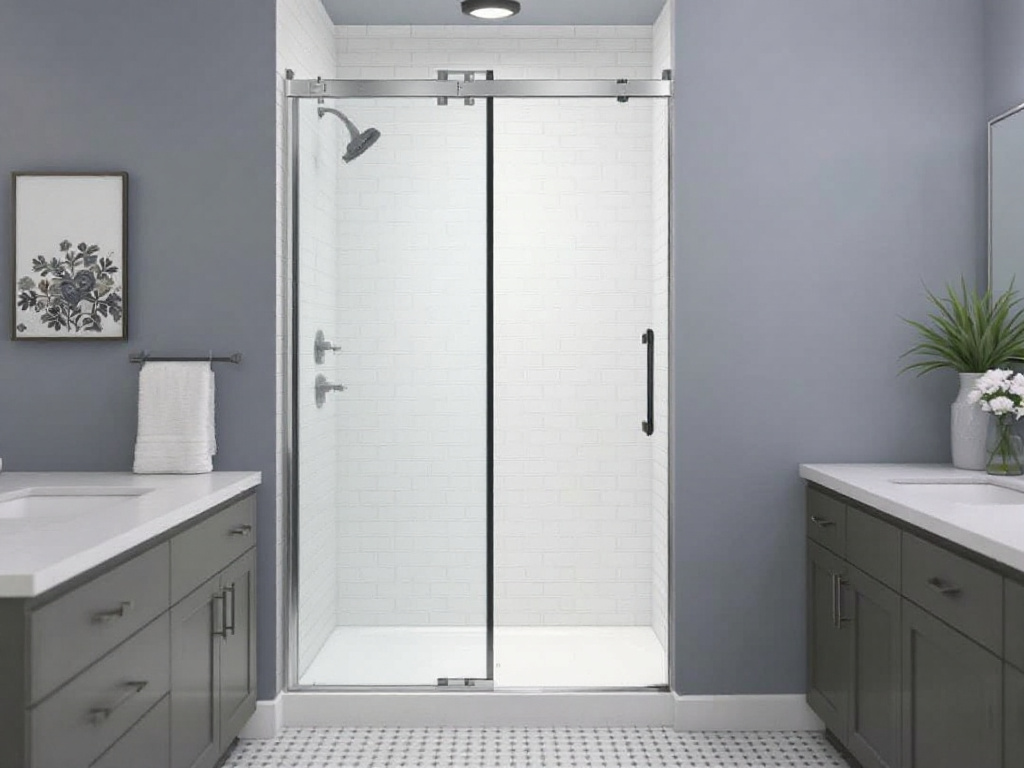 A manual on installing sliding shower doors in a Boston home.