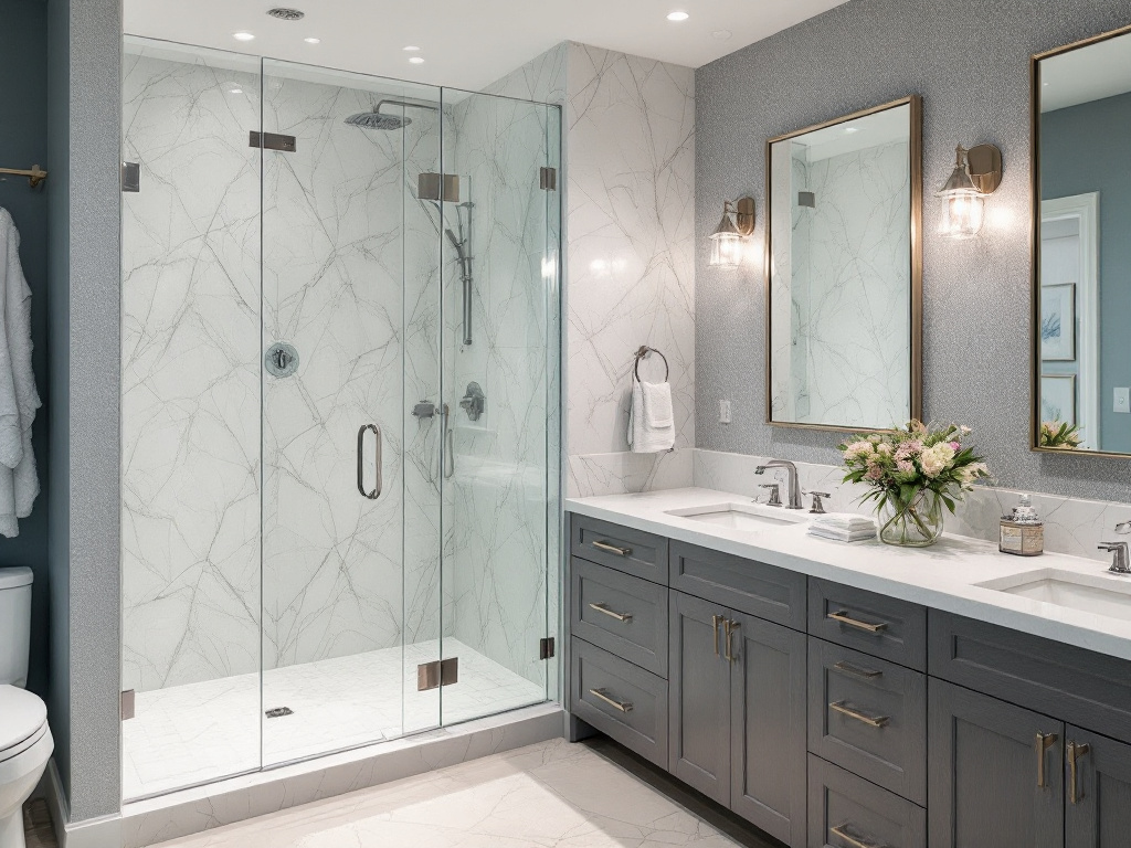 Exquisite custom frameless shower glass solutions by Boston's Premier Shower Glass Company.