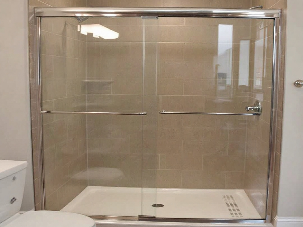 Picture illustrating a professional's guide to installing a sliding shower door perfectly. 