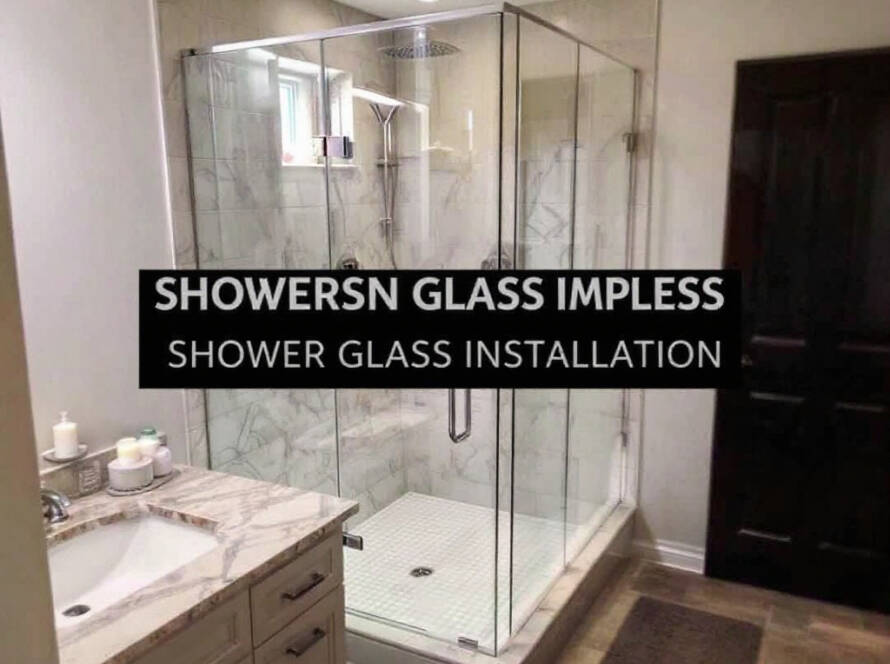 A professionally installed frameless glass shower in a contemporary design near Millis MA.