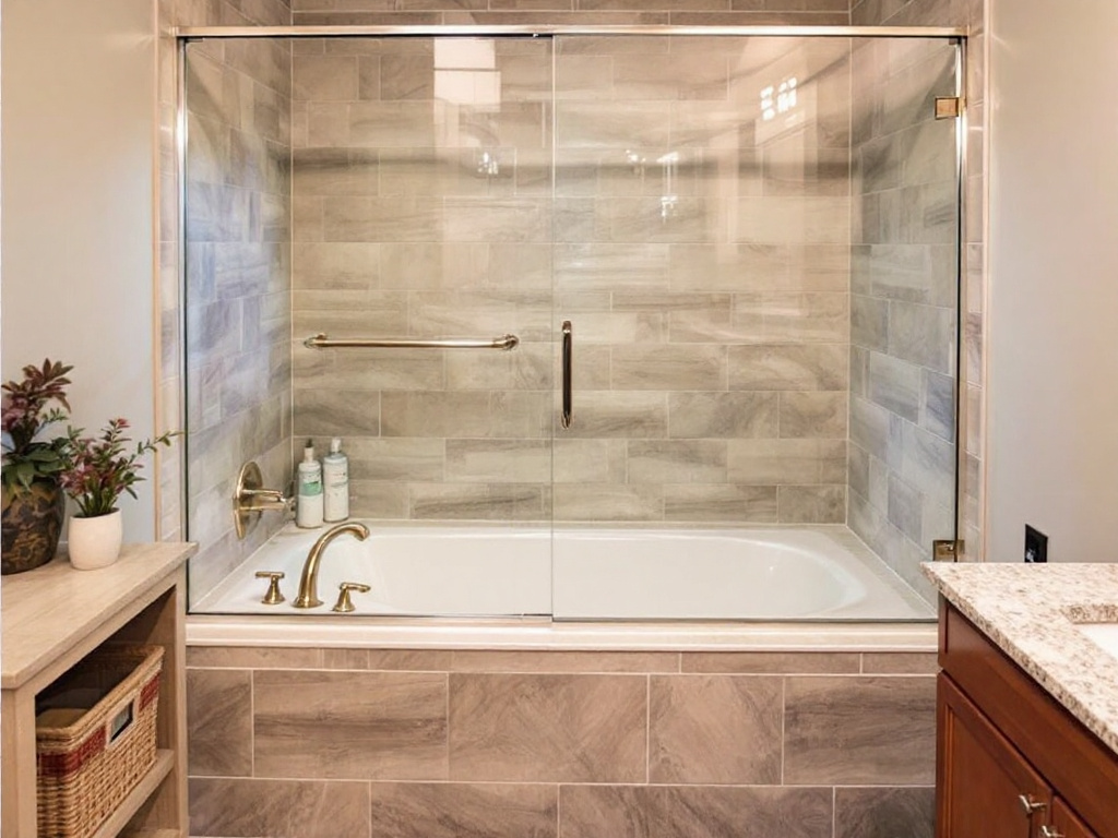 Alt Text: Professional bathtub door installation service in Medfield, MA, featuring remarkable quality of work.