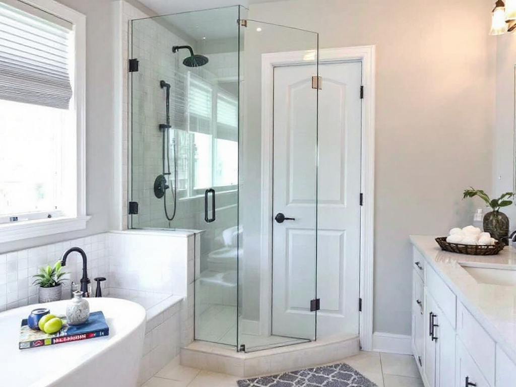Expert shower door contractor at work in Sharon, MA.