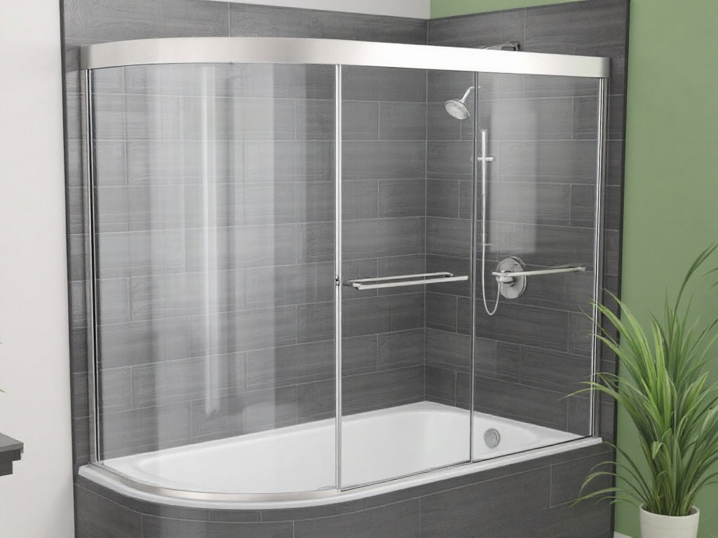 Technician expertly installing a pre-purchased shower door.