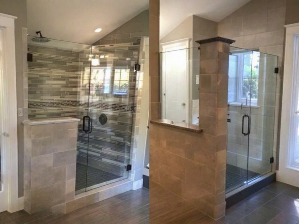 Expert craftsmanship of a Boston-based company installing shower glass doors in Norwood, MA.