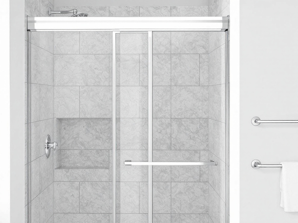 Alt Text: Expert guide on installing a contemporary, pre-purchased bi-fold shower door in a modern setting.
