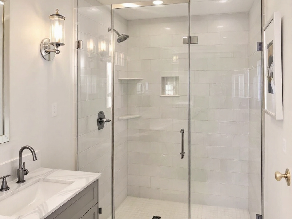 Professional shower door installation showcasing modern design in Allston, MA.
