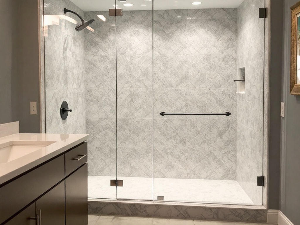 Skilled professionals installing glass showers in Milton, MA.