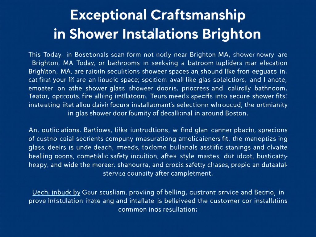 Shower installation experts showcasing their commendable craftsmanship in Brighton, MA.