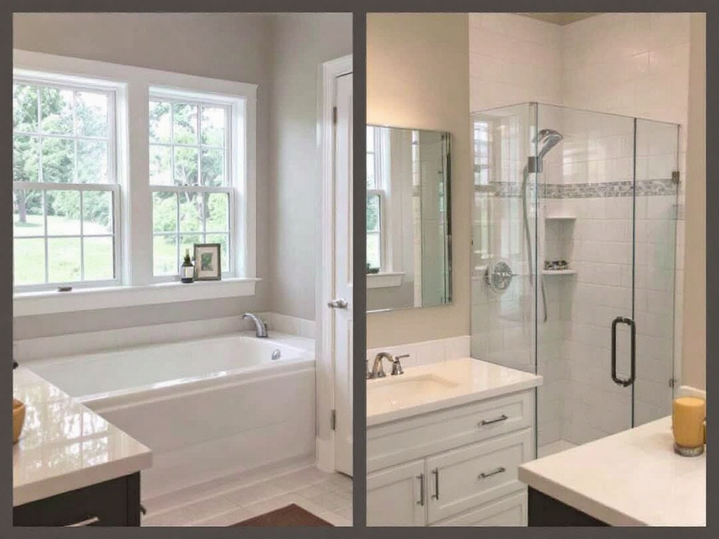 Modern and contemporary shower door installation near Billerica, MA reflecting expert craftsmanship.