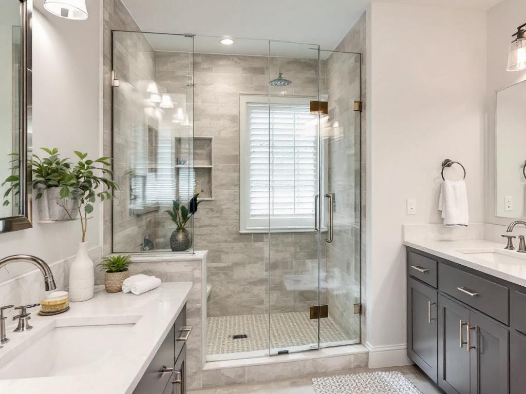 Modern and contemporary design of a newly installed shower door in Boston, presented in the ultimate guide.