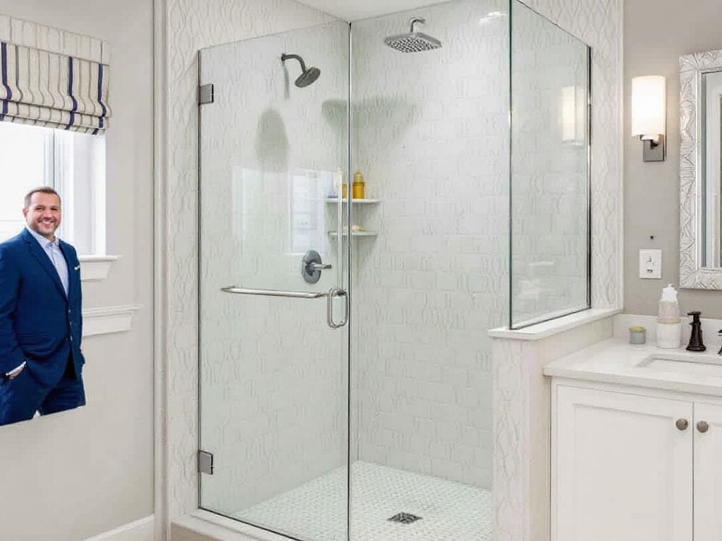 Professional installation of a premium quality shower door near Quincy, MA.