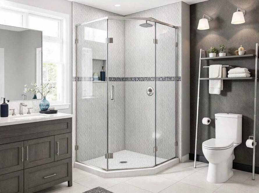 Modern and contemporary designed shower glass doors installed by experts in Westwood, MA.