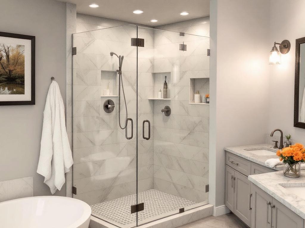 Professional shower door installation in Boxborough, MA featuring modern and contemporary designs.