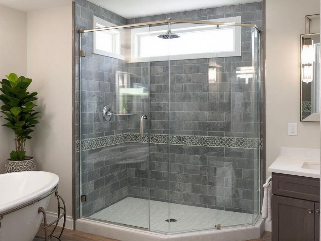 Modern, sleek designed bathtub shower doors to complete your contemporary bathroom oasis