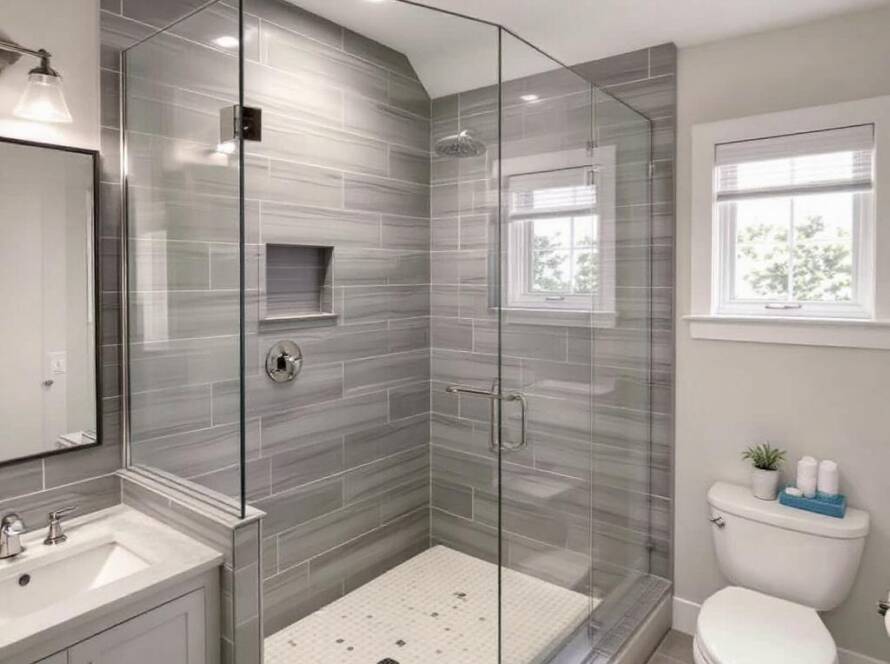 Professional glass shower installation in Milton, MA with emphasis on modern, contemporary design and quality.
