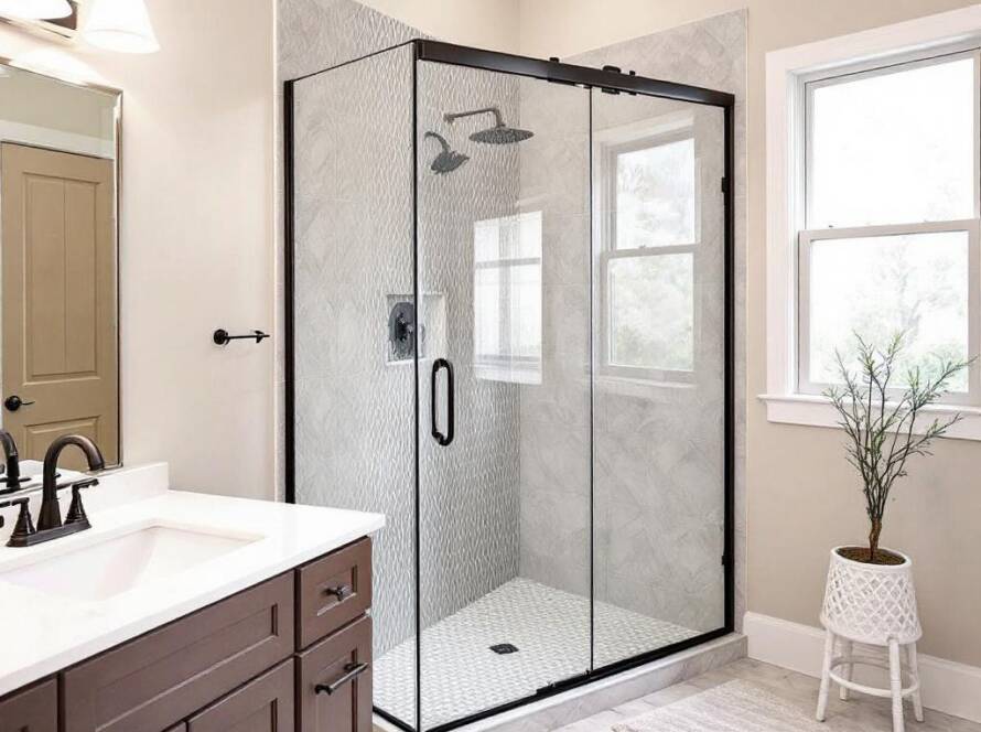 Top-tier glass shower installers showcasing their modern, contemporary designs near Milton MA and beyond.
