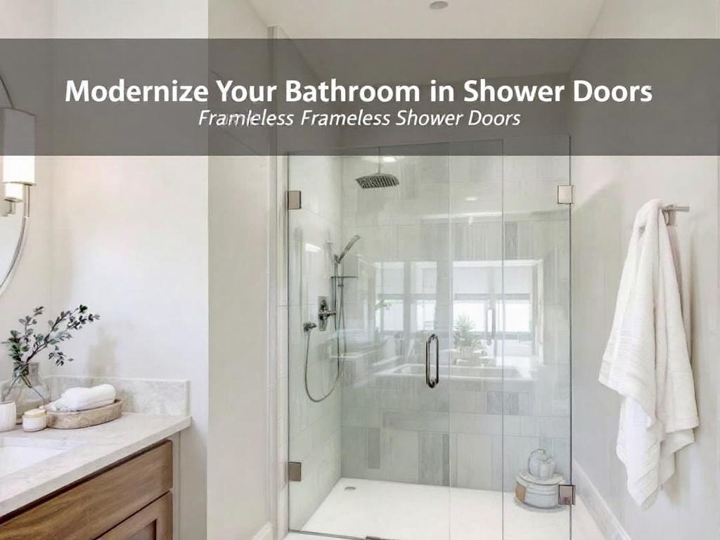 A newly installed sleek modern frameless shower door near Hopkinton, MA.