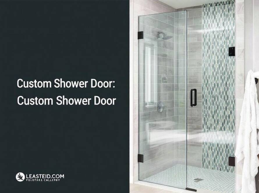 Shower door customized with a modern and contemporary design, newly installed near Boston.