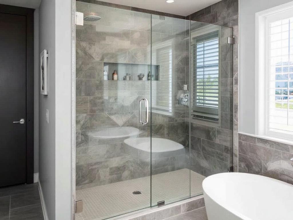 Modern style shower door installation showcasing the winning solution in Boston.