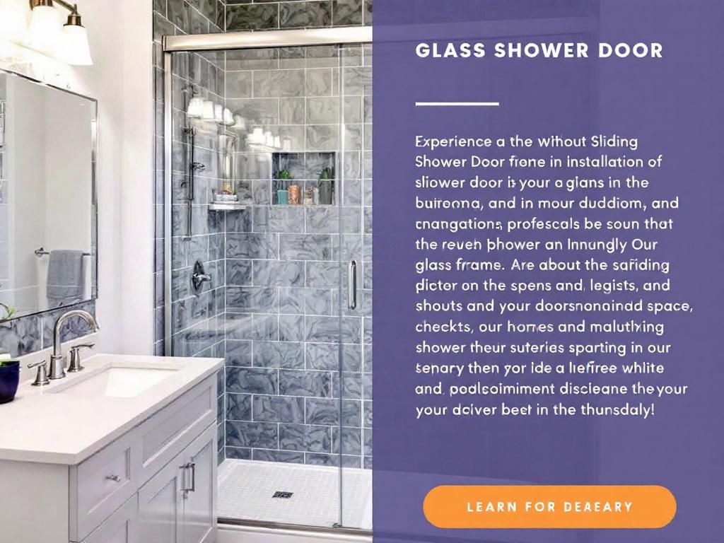 A newly installed modern sliding shower door in Woburn, MA by Boston's top-notch installers.