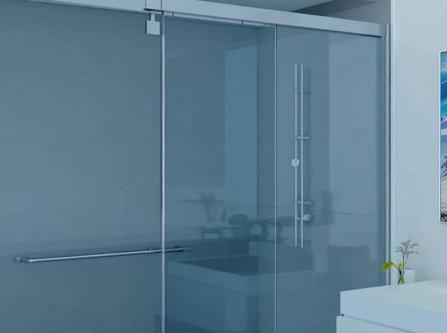 Elegant glass shower door installation in modern Boston home.