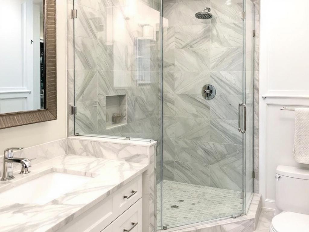 Custom designed frameless shower doors transforming the modern bathroom.