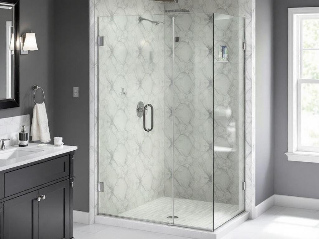 A professional craftsman installing a bathroom door near Boston, MA.