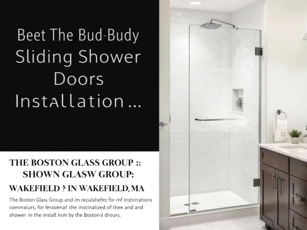 Professional worker installing sliding shower door in Wakefield, MA.