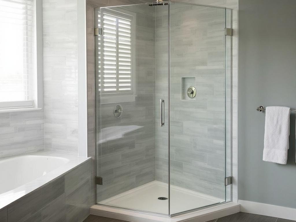'Modern designed hinged shower door installation guide'